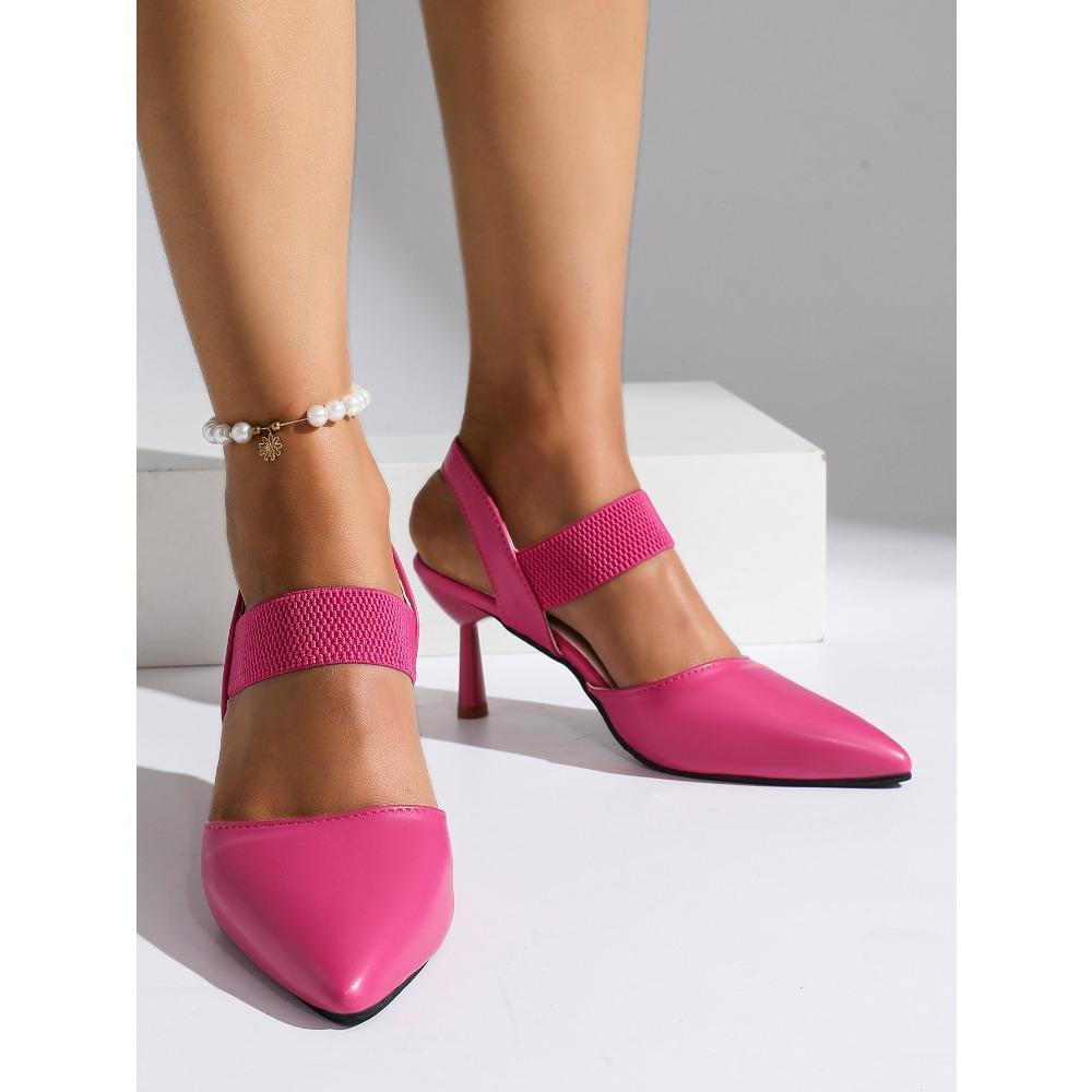Fashionable New High Heel Sandals Women's Summer New Thin Heels Dress Party Shoes Plus Size Elastic Band Womens Sandals