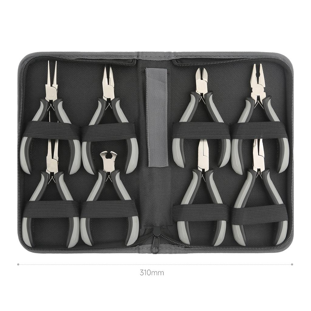 Pliers Tool Set Mini Pliers Repair Tool Bag Long Nose Flat Nose Bent Nose Combination Pliers Universal Remover Tool 8-Piece Set