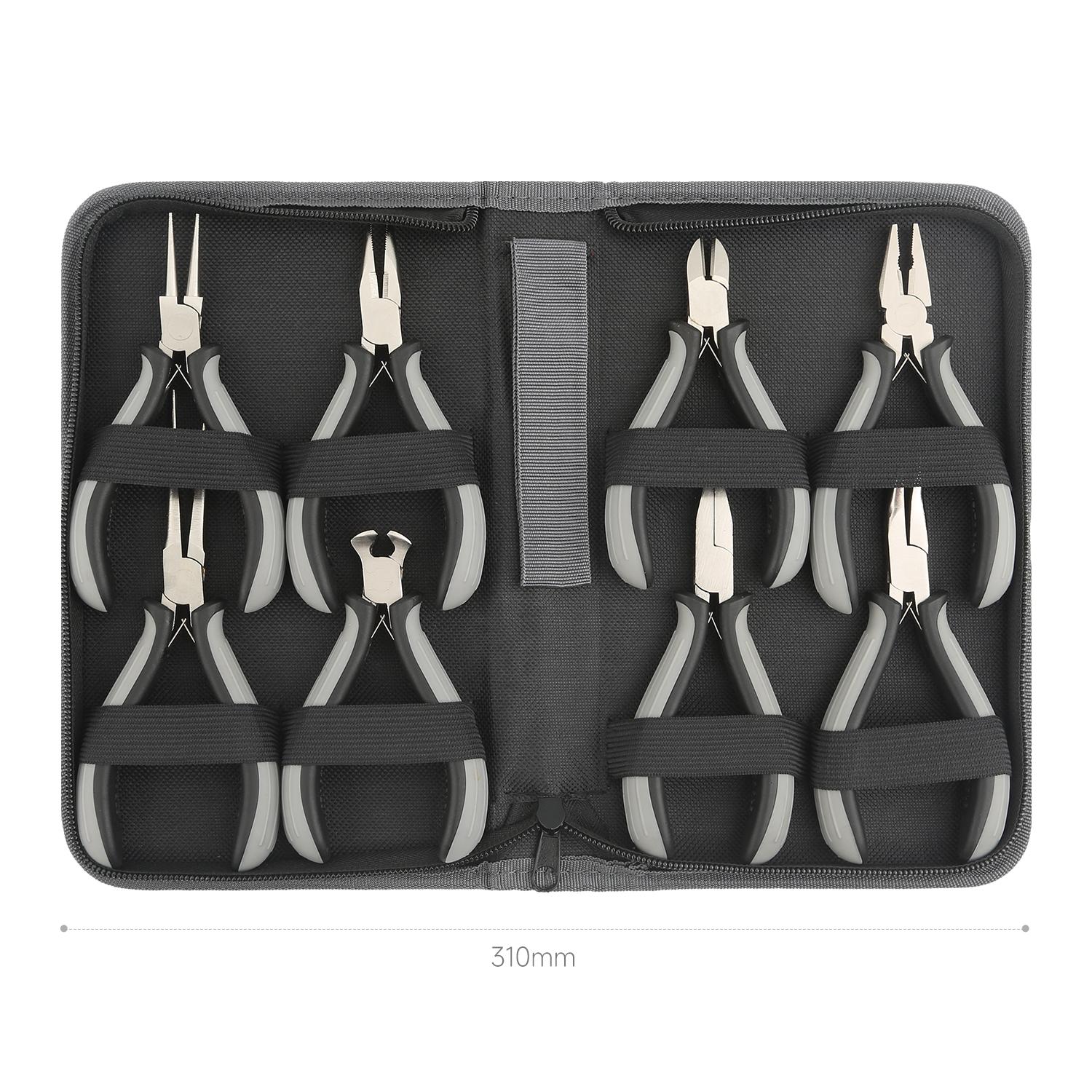 

Pliers Tool Set Mini Pliers Repair Tool Bag Long Nose Flat Nose Bent Nose Combination Pliers Universal Remover Tool 8-Piece Set