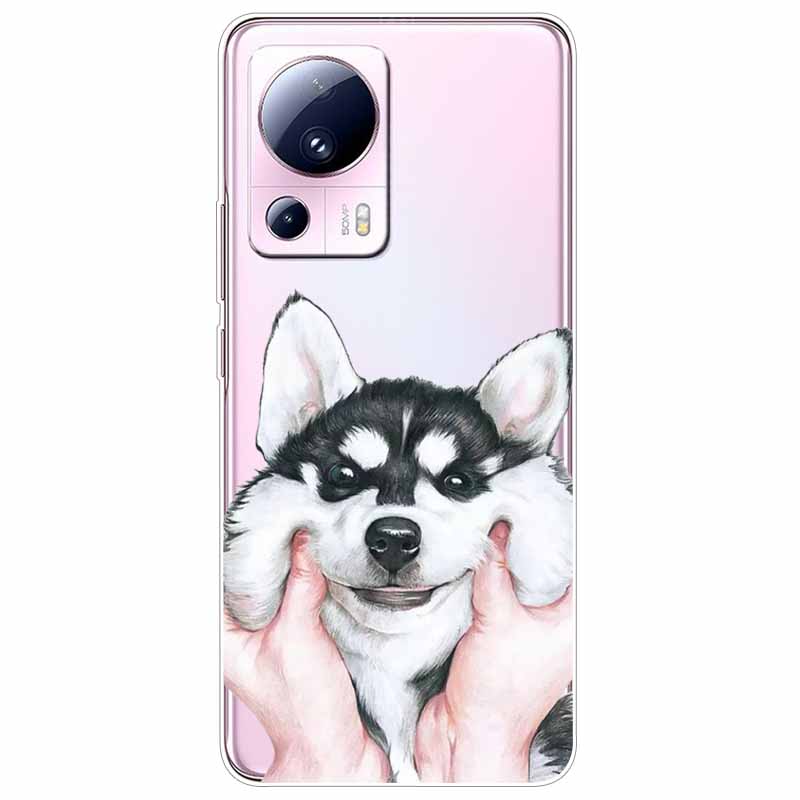 For Xiaomi 13 Lite 5G Case 13Lite Clear TPU Soft Lovely Cats Silicone Print Cover for Xiaomi Mi 13 Lite Transparent Xiaomi13Lite