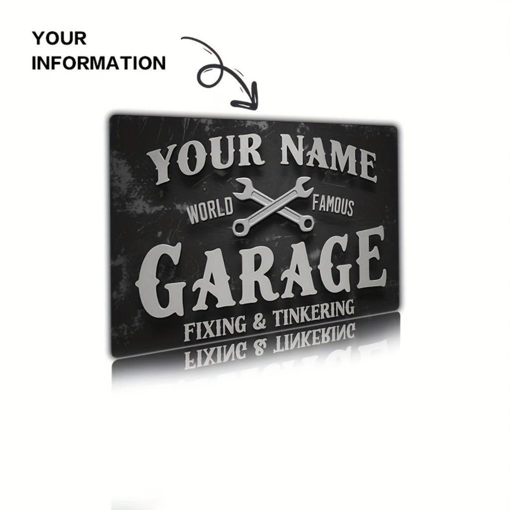 Personalized Retro Aluminum Sign Custom Text Garage Man Cave Wall Decor