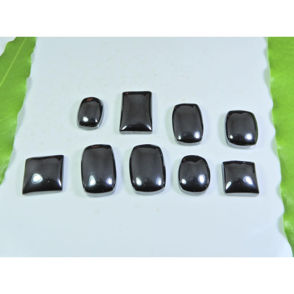 330Cts. Natural Hematite Octagon Cabochon Gemstone 9Pcs Lot 12X17-15X23MM A-294