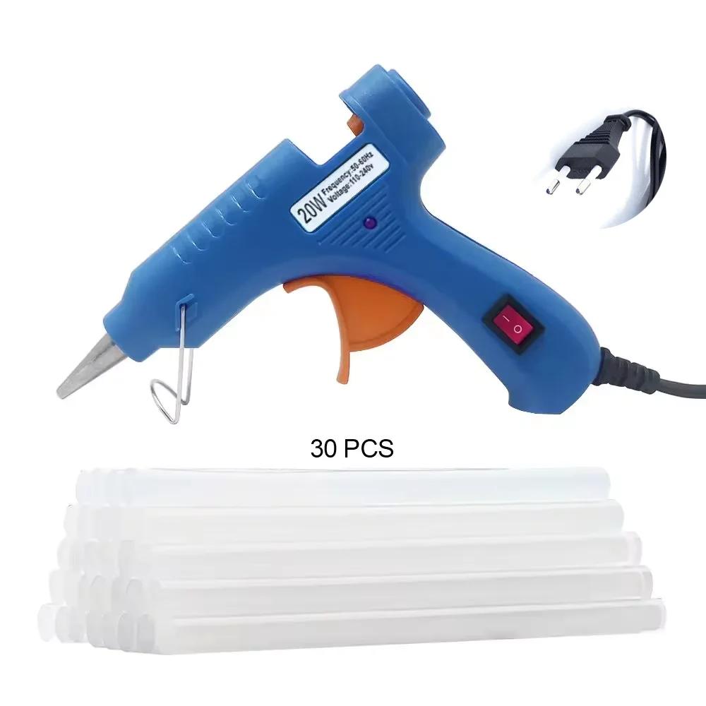 20W Hot Melt Glue Gun Household Industrial Mini Guns Electric Heat Temperature Tool With 7mm Glue Sticks
