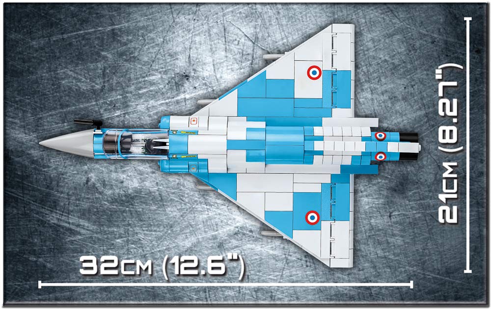 COBI Kocky Francouzské vojenské letadlo Mirage 2000 148 400 dílů Kompatibilní s Lego [VYROBENO V EU] 5801