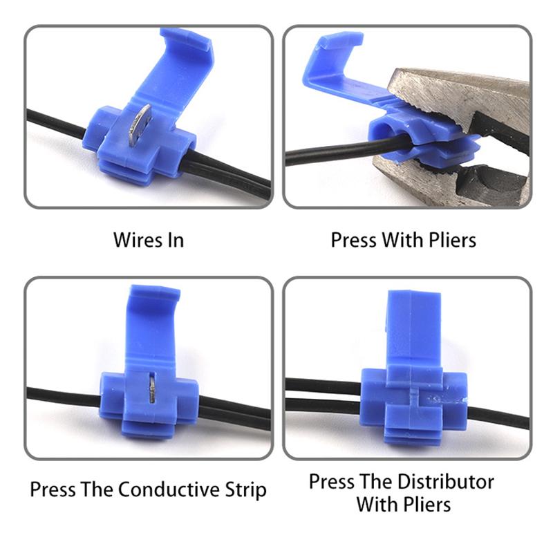 Wire Cable Connectors Scotch Lock Electric Quick Splice Terminals Crimp Non Destructive Without Breaking Line AWG 22-18