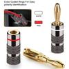 10Pcs Banana Connector 4mm Speaker Wire Plugs with Screw Lock Gold Plated Banana Jack Amplifier Connector Audio Cable Adapter