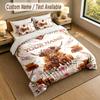 Cow Highland Theme Personalized 3Pcs Bedding Set Custom Text & Name 1 Sheet 2 Pillowcases Household Bedding 1pc