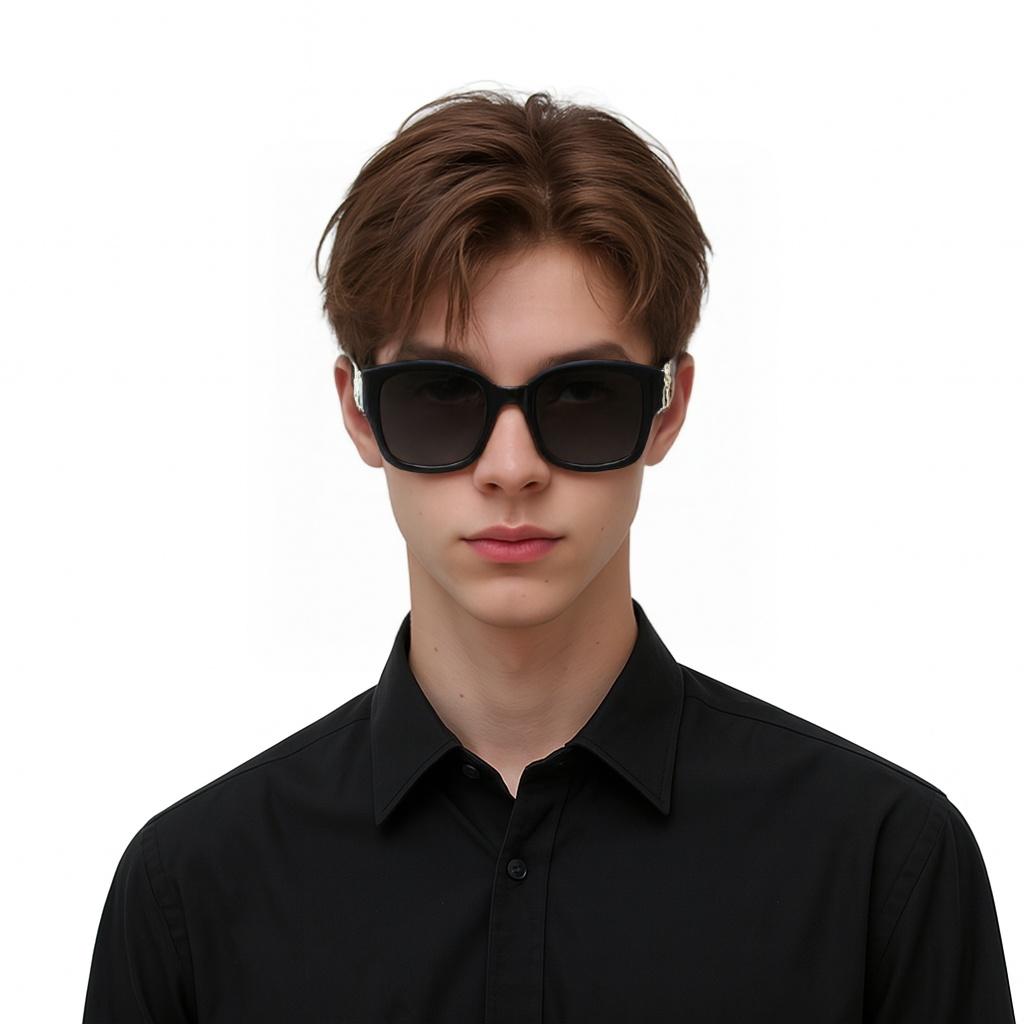 Saint Laurent Solid Design Square Sunglasses Unisex Sunglasses Black SLM95/F-001