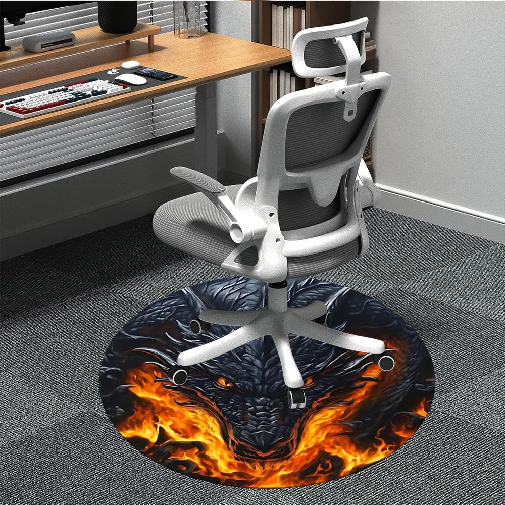 

1PC Dragon Head Chair Carpet for Office Non-Slip, Lightweight, Machine Washable Rug for Office, Sleeping, Room - Holiday Decoryy251009126 80cm by 80cm