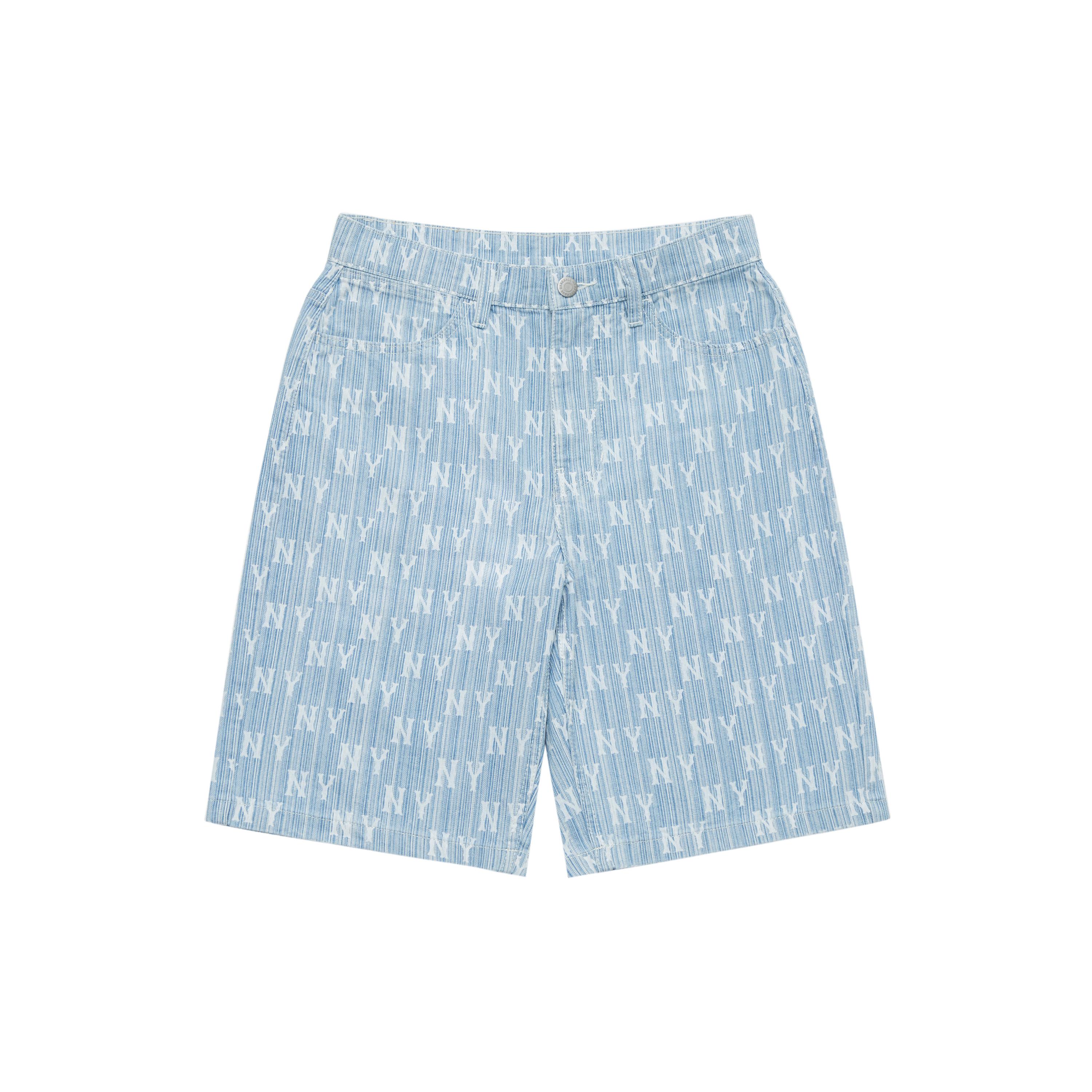 

New MLB MEN S CLASSIC MONOGRAM STRIPE DENIM SHORTS NEW YORK YANKEES 3LDPM0243-50BLL L