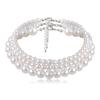 Collar de perlas blancas de imitación multicapa, cadena de cuentas, estilo punk, para damas, para bodas, collar corto de clavícula, joyería para banquetes.