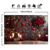 Red Roses Hearts Candles Fairy Lights Wood Wall Tapestry Wall Hanging For Valentine Day Wedding Decor Romantic Floral Art Print