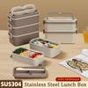 2/3 Layers Multi Layer Lunch Box SUS304 Divided Food Storage Container  Student
