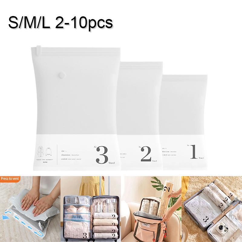 

2-10 шт. вакуумная сумка для хранения без накачки, домашняя экономия пространства, ручная свернутая сжатая сумка-органайзер, экономная сумка для хранения
