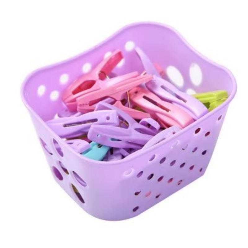 Strong Windproof Clothes Drying Clip Small Clip with Basket for Underwear and ClothesHousehold Plastic Bed Sheet Clothes Drying Clip