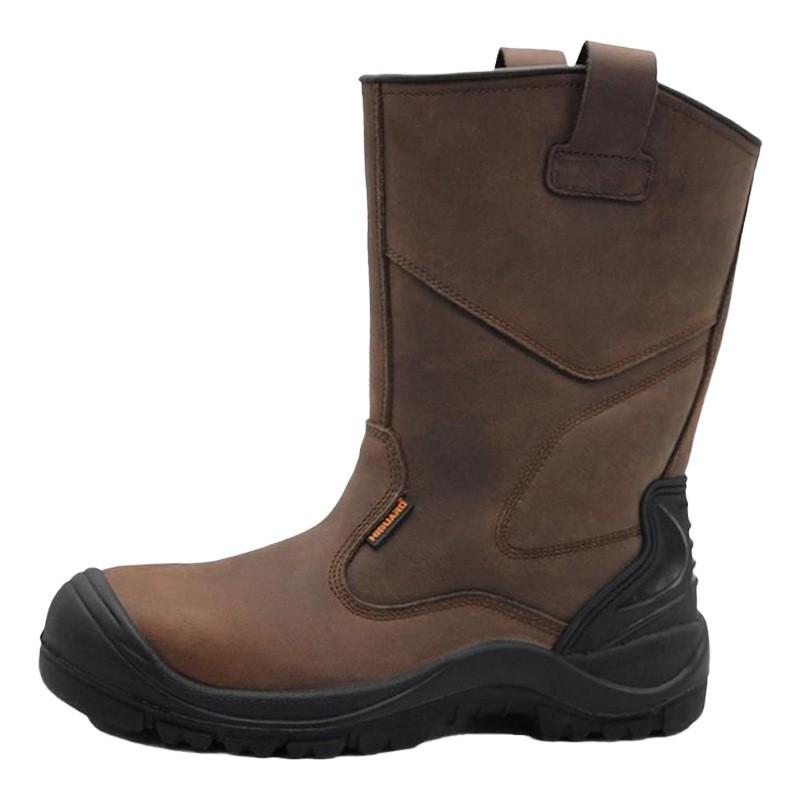 Mens Safety Work Boots Steel Toe Anti-Slip Waterproof Puncture Resistant High-Top Leather Industrial Shoes