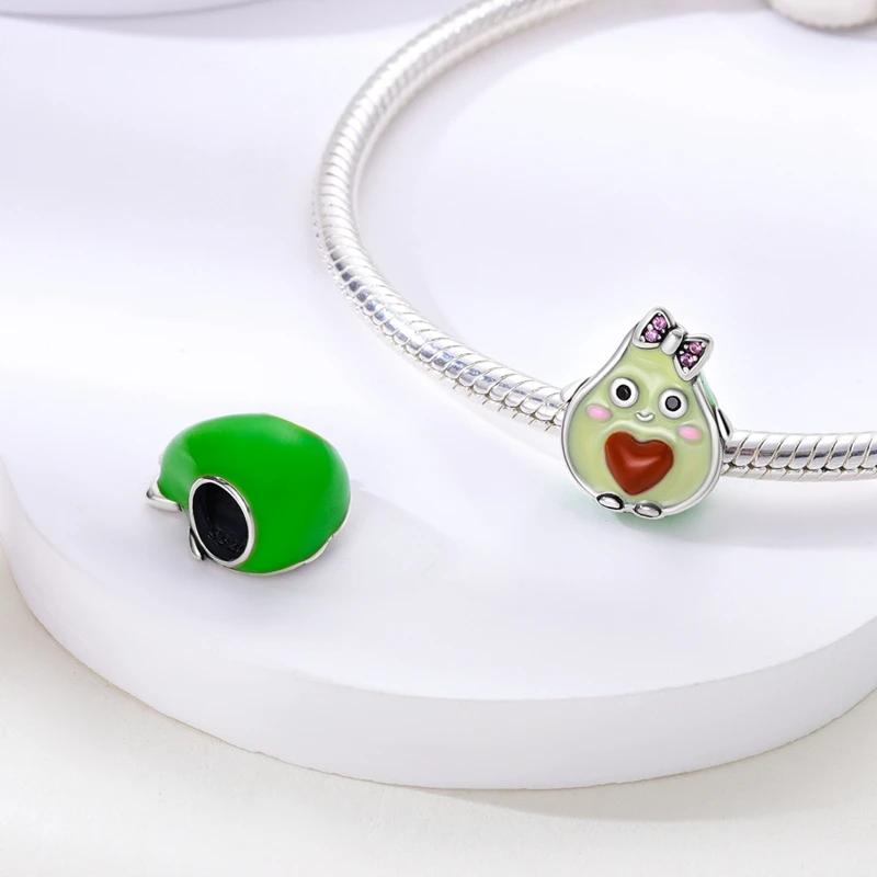 

Original Charmscopper Creative Avocado Girl Fruit Beads Fit Charms Platabracelets For Women Women Jewelry Making Diy