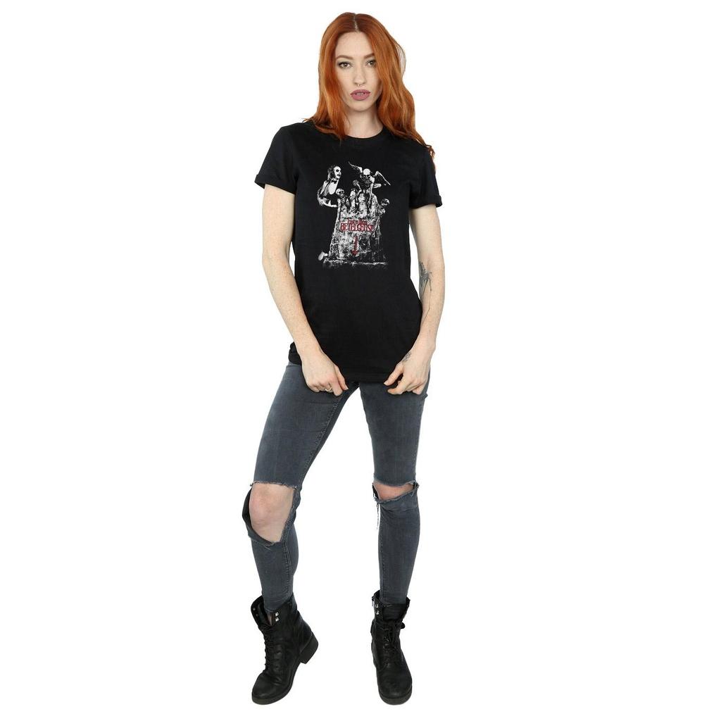 Beetlejuice Damen/Damen Totenstellung Baumwoll-Boyfriend-T-Shirt