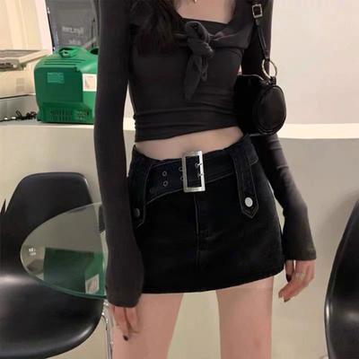 Einzigartiger Charme Kurzer Rock Paket Hüftrock Tage Hohe Taille Hose Rock A-Linie Ultrakurzer Halbkörperrock Sub Damen Sommermode Denim Kurzer Rock
