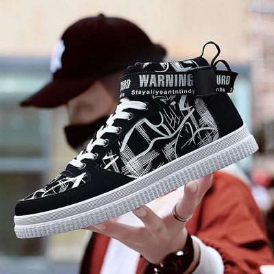 Fashion Classic Skateboard Sneakers Men Spring Comfortable Shoes for Men Graffiti Sport Shoes High-top Walking Jogging Shoes