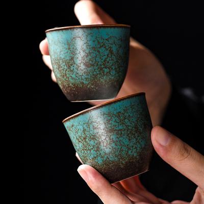 Japonský styl Čajový šálek Keramický Tyrkysová glazura Čajové šálky Kung Fu šálky Tradiční čínské Tepelně odolné Retro šálky a hrnky