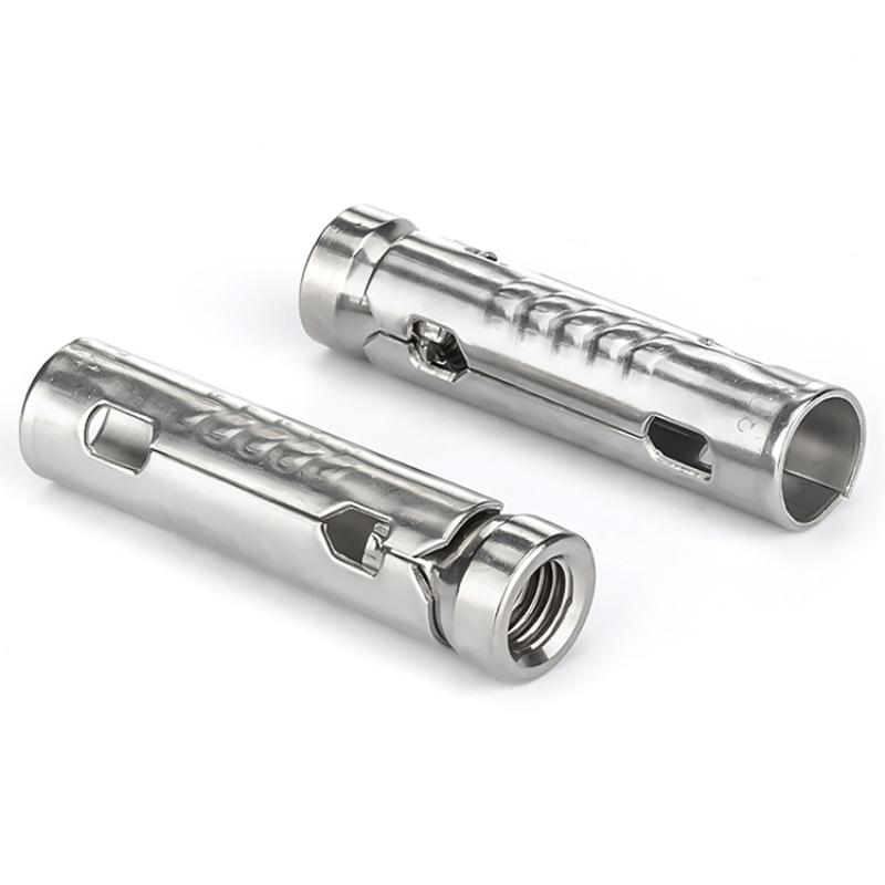 304 Stainless Steel Fish Scale Tube Gecko Anchor - 3-Piece Integrated Internal Expansion Bolt, M6/M8/M10/M12, Concrete Screw