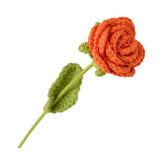 Simulated Flowers Handmade Scented Crochet Fake Flower with Steel Wire