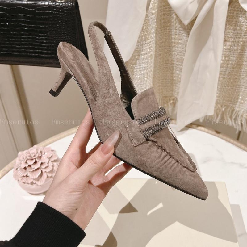 

Women Pumps Sexy High Heel Sandals Elegant Leather Stiletto Heel Pointed Toe Ankle Strap Top Quality Solid Dress Party Shoes 42 серый