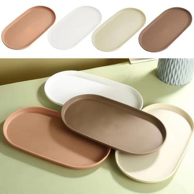 1Pcs Smooth Edge Dessert Tray Oval Shaped Food Serving Tray New Fruit Plate  for Home Kitchen
