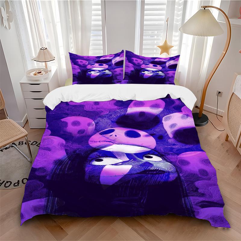 3Pcs Purple Skulls Shadows Bedding Sets For All Sizes New 3D Printed Bed Cover Comforter Duvet Cover Pillowcase Bedroom Decoration