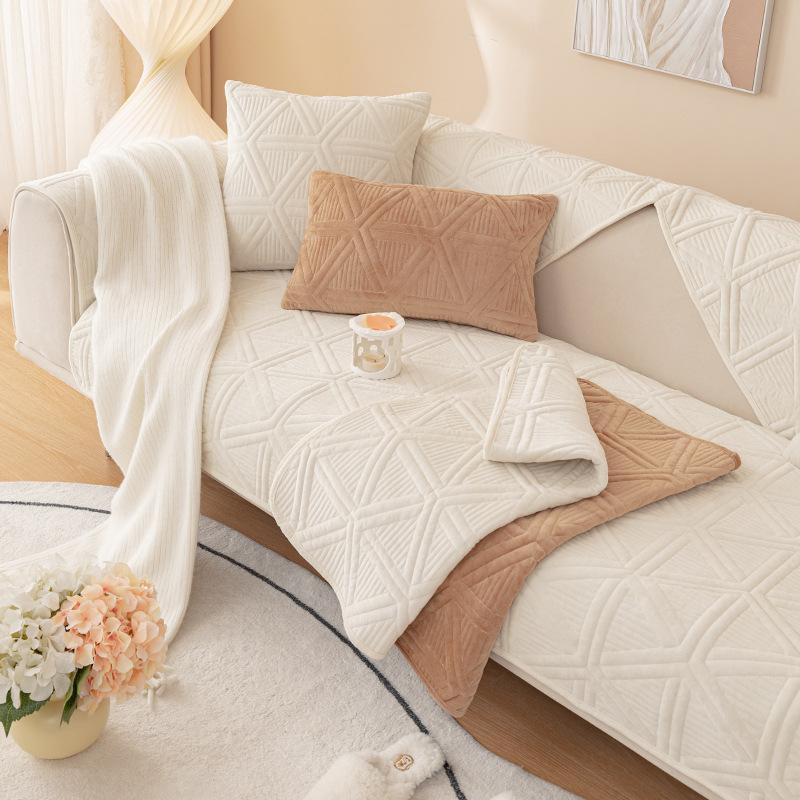 Sofa Cushion Winter Plush Non-slip Four-season Universal Leather Sofa Cover Towel Cover Cloth Backrest Towel