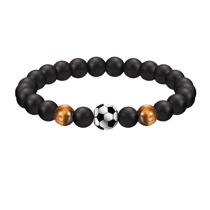 Handcrafted Beaded Bracelet Minimalist Black Handchain with Ball Pendant Versatile Sports Jewelry for All Occasions