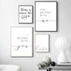 Schwarz-weißes Lebenszitat auf Leinwand, Gemälde im skandinavischen Stil, Liebesposter und Druck, nordische Wandbilder für Wohnzimmer, Heimdekoration