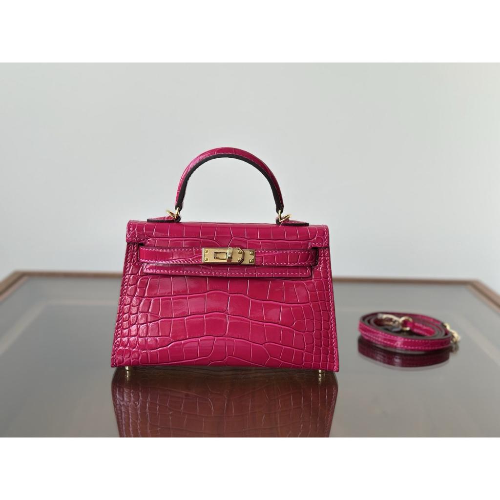 Kazilan 19cm crocodile pattern mini Kelli handbag fashion versatile shoulder messenger bag women's bag