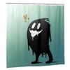 Fantasy Cartoon Character Shower Curtain with Hook-Drip Effect and Heart Design Bathroom Decorative Shower Curtain