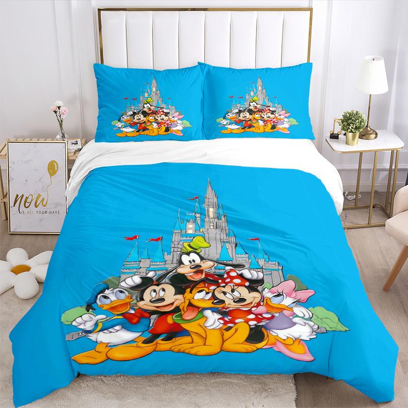 3pcs Disney Characters Quilt Set Soft and Comfortable Bedroom, Guest Room and Dorm Decor Bedding Set W019