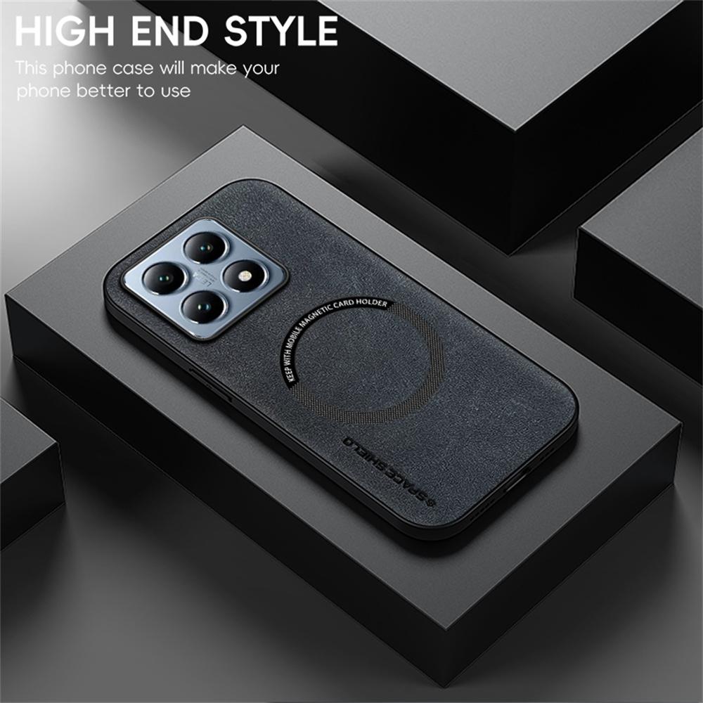 WANLONFENG YBP Series For Xiaomi 14T Pro Magnetic Case with Tempered Glass Film PU+TPU Phone Cover Large Cutout