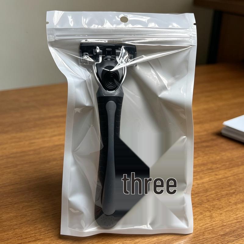 Triple-Layer Stainless Steel Manual Men's Razor with Replaceable Blades