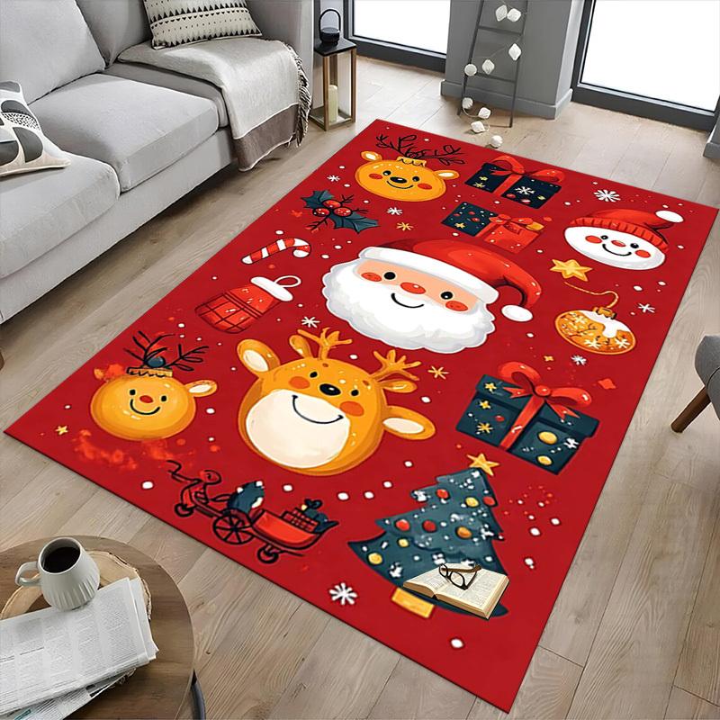 1PC Christmas Santa Claus Non-Slip Floor carpet, suitable for Office, bedroomand playrooms. It can also be used as a sofa footrest cover-T69
