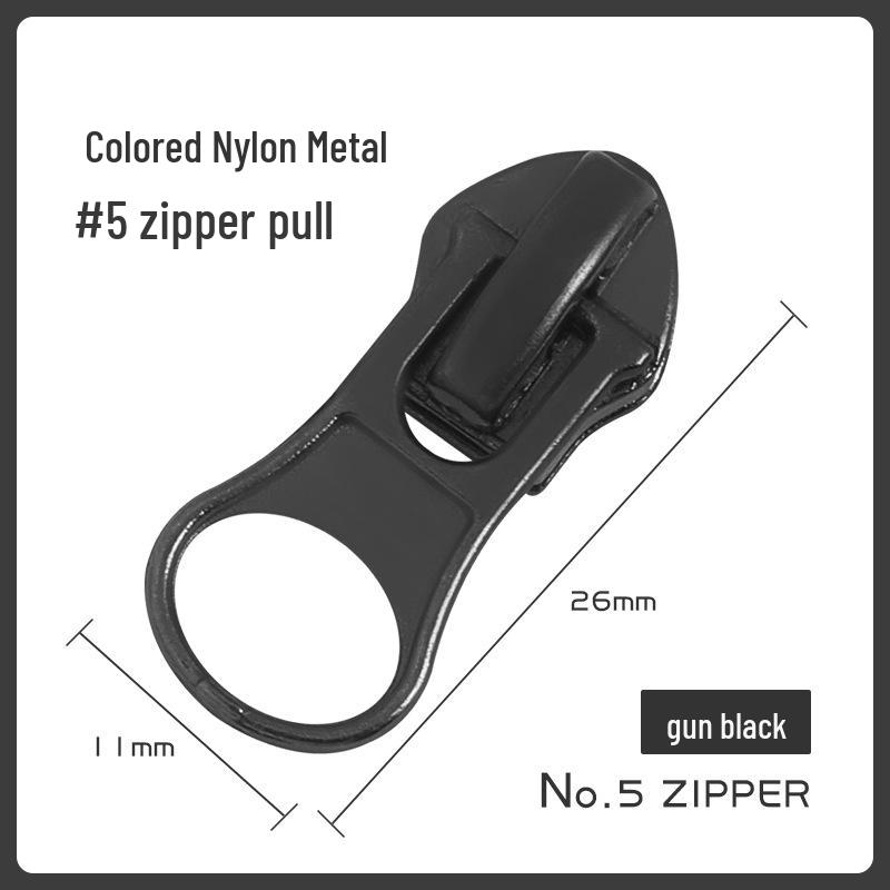 Nylon- und Metall-Reißverschlussanhänger für Jacken und Taschen (Nein. 3 & Nein. 5)
