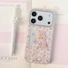 Purple Floral Rabbit Chain Case for iPhone 15/14/16/17 Pro Max