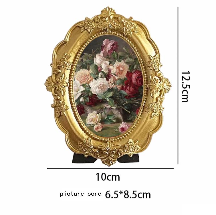 European Vintage Artistic Luxury Relief Photo Frame Resin Adornments Home Room Wall Murals Picture Frame Decoration Accessories