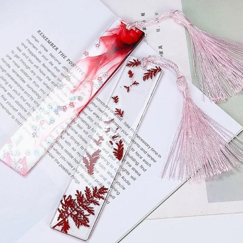 Rectangle Silicone Bookmark Resin Mold DIY Bookmark Mold Making Epoxy Resin Jewelry DIY Craft Silicone Transparent Mold LS