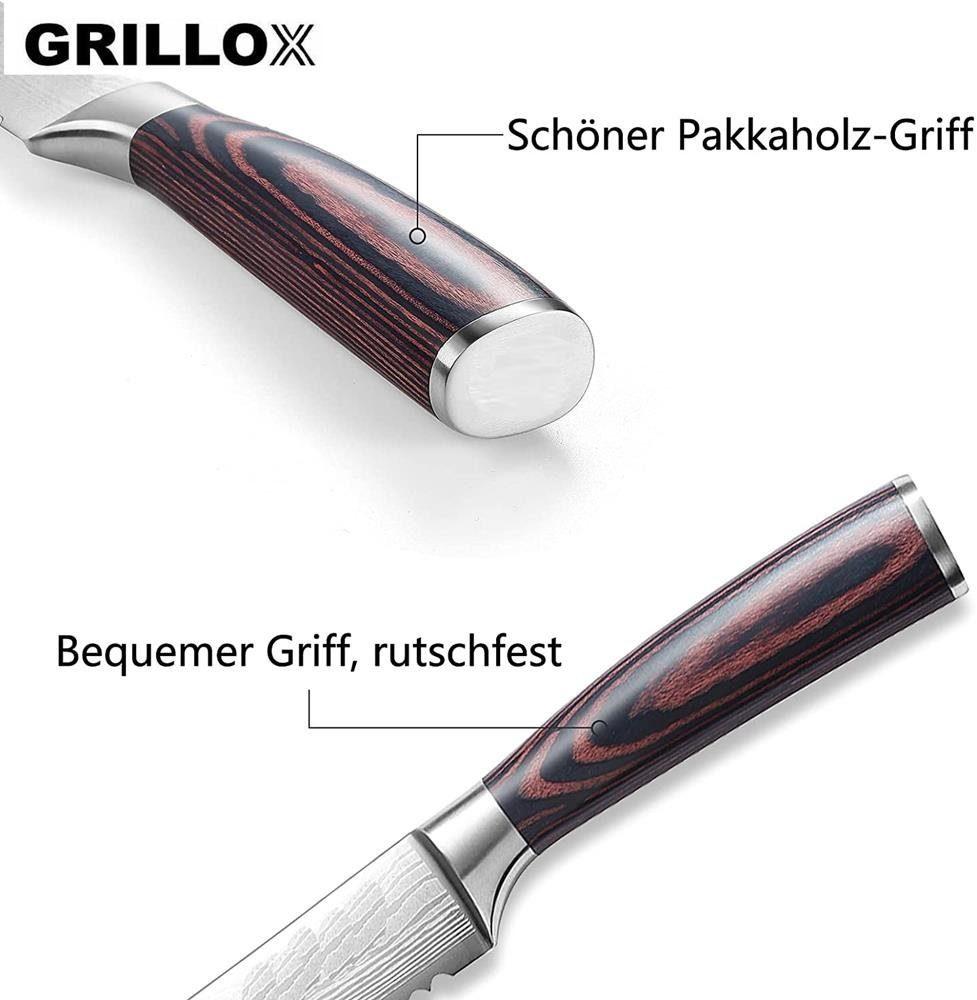 GRILLOX Professional Bread Knife 20cm Serrated Edge High-quality Stainless Steel Ultra Sharp