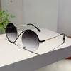 Fashion Round Gradient Shades Women New Chic Korean Style Decor Sunglasses Oversize Vacation Beach Anti UV Sun Glasses