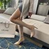2025 New Pointed Thin High-heeled Boots Women's Thick Heels But Knee Boots Suede Bare Boots Elastic Thin Boots