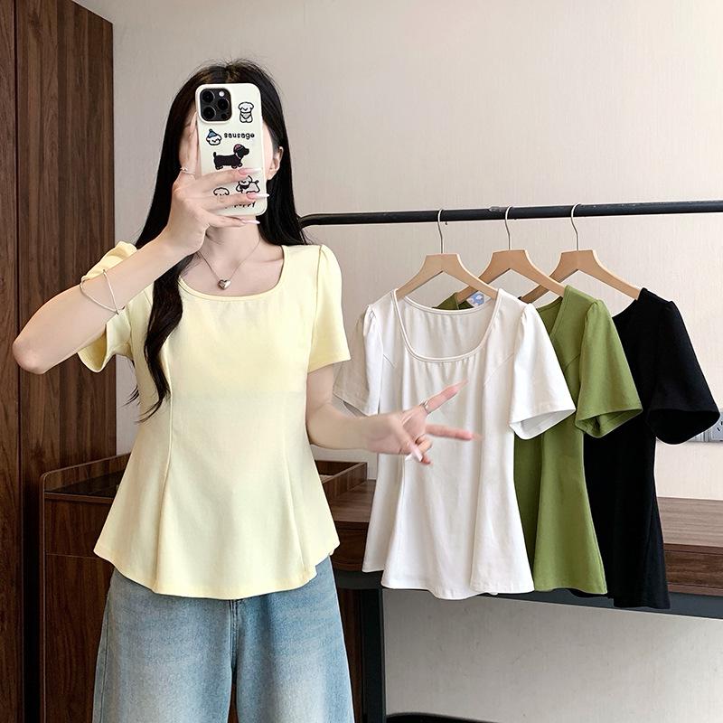 2026 Plus Size Women s Chic U-Neck Solid T-Shirt XXL