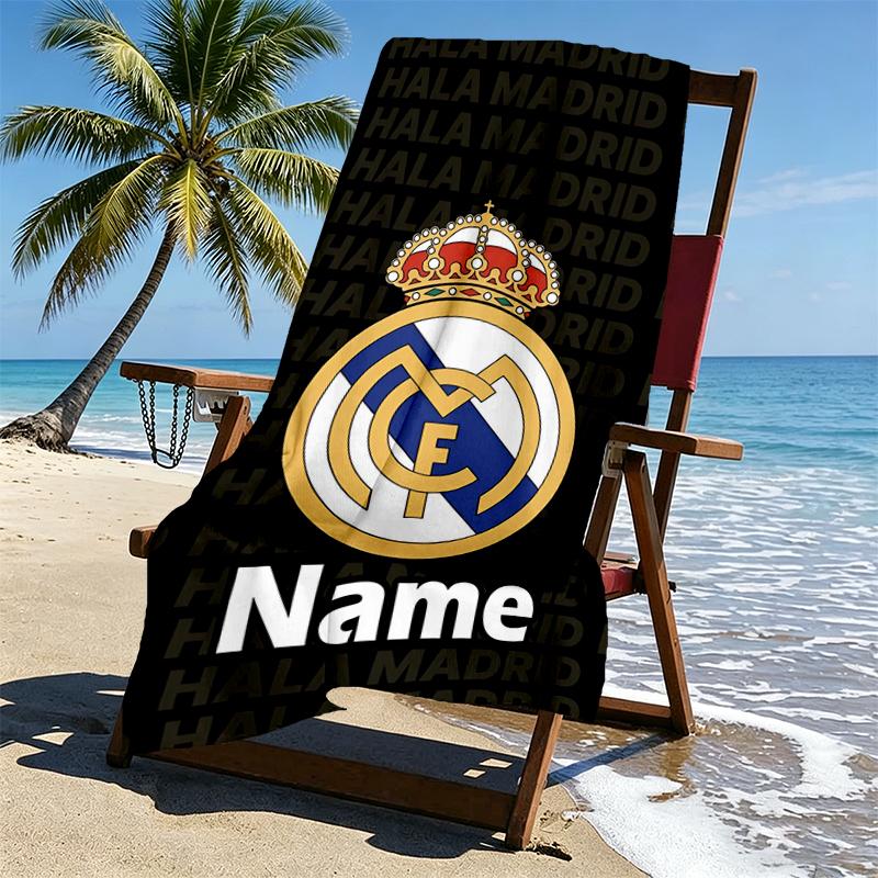 Custom Name Personalized Football team Print Beach Towel, for Trip Camping Beach Party Home Decor, Birthday Gift for Family & Friends