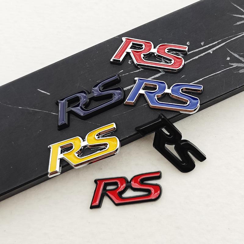 3D Metal Car Steering Wheel Emblem RS Logo Sticker Badge Decals For Honda Civic Accord HRV CRV Jazz City Pilot Fit Accessories