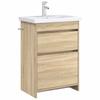 Bathroom Vanity Cabinet in Sonoma Oak 56 x 37.5 x 81 cm Particleboard